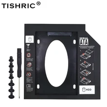 TISHRIC горячий пластиковый второй 2nd HDD Caddy 12,7 мм SATA 3,0 Optibay 2,5 ''SSD DVD CD-ROM адаптер чехол для жесткого диска