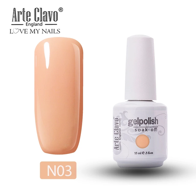 N03 Arte Clavo Гель-лак для ногтей 15 мл зеленая серия гель uv Vernis Гибридный гель лак для маникюра дизайн ногтей Белый Гель-лак замачиваемый - Цвет: N03