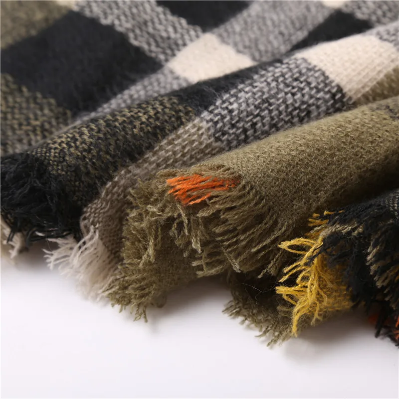 16 Colors plaid Scarves Winter Fashion Woman's Warm Cashmere Shawl Wrapped Blankets Square Scarf For women 180x65cm | Аксессуары для