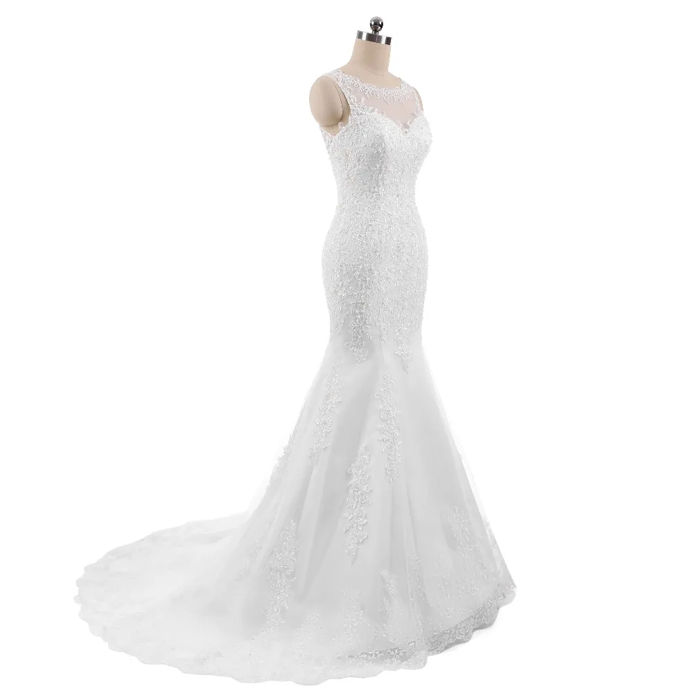 New Fashion Miaoduo 2021 Appliques Lace Mermaid Wedding Dresses Sleeveless Backless Custom Size vestido de noiva hochzeitskleid