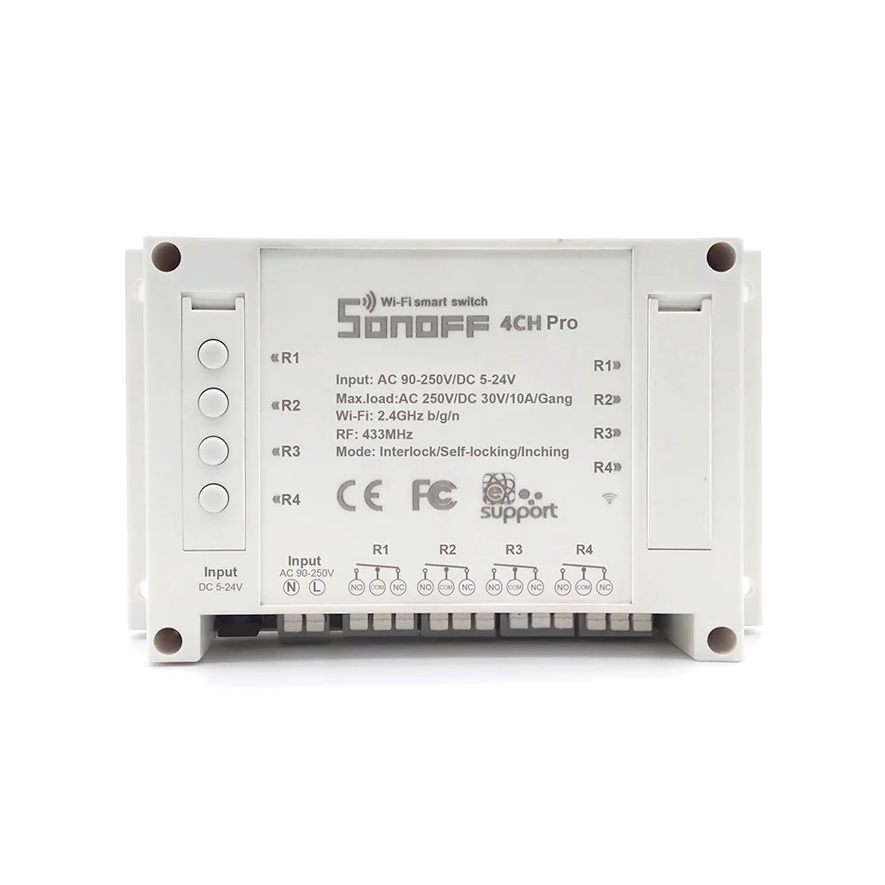 Sonoff 4CH Pro/4CH Pro R2 433 МГц 4 канала банды RF беспроводной пульт дистанционного