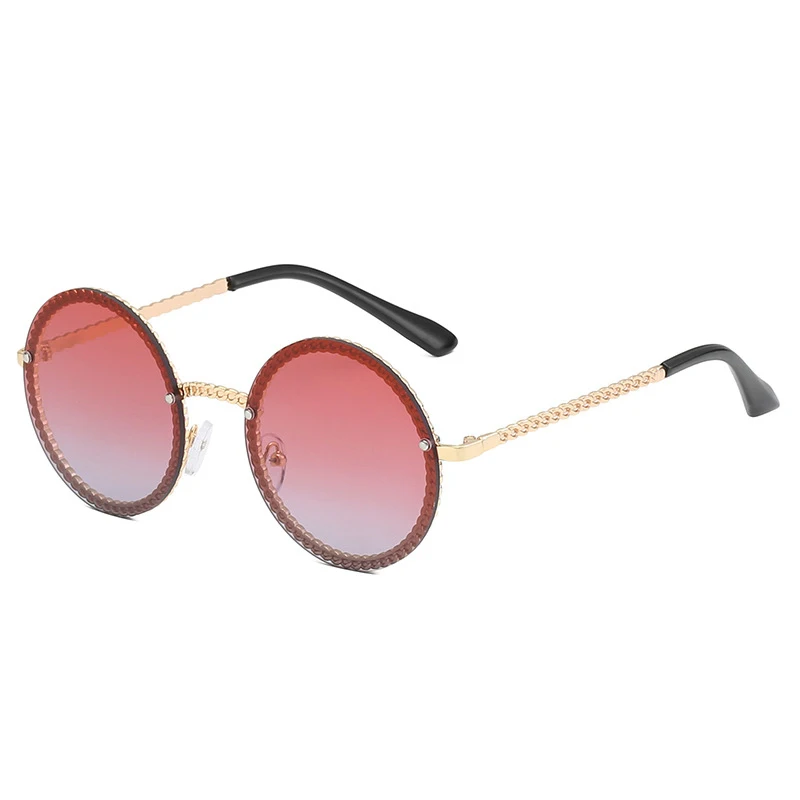 Брендовые Круглые Солнцезащитные очки для женщин без оправы Feamle Shades очков