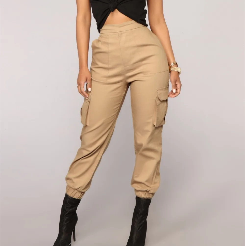Брюки-карго женские с завышенной талией уличная одежда брюки до щиколотки в
