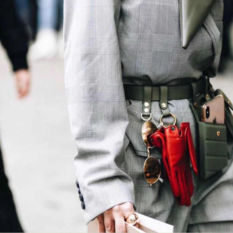 Кожаная поясная сумка Qulity для женщин сумки на пояс нагрудная телефона модная