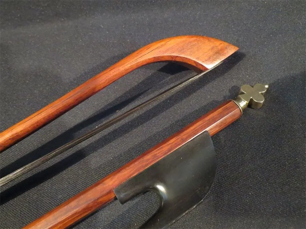 

Strong baroque Letterwood 3/4 bass bow,BRASS SCREWS ,black Horsehair #10240