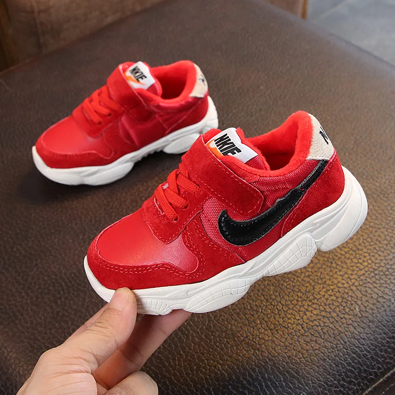 Brand Sport Kids Shoes 2018 New Warm Winter Boys Sneakers Casual Children's Tennis Shoe Black Beige Red 1 2 3 years | Детская одежда