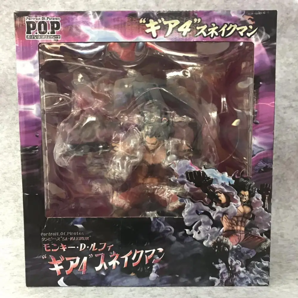

Anime One Piece Portrait Of Pirates Cake Island Monkey D Luffy Gear 4 Snake Man GK PVC Action Figure Statue Model Toys Doll 27CM