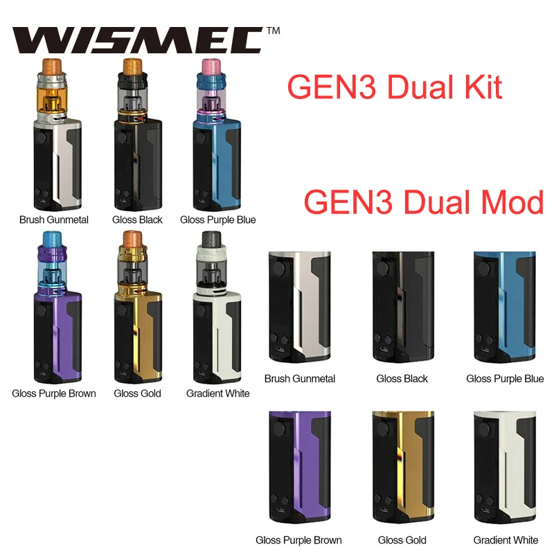 Оригинальный WISMEC рел RX GEN3 двойной мод или комплект 230 Вт 5 8 мл Gnome King tank сильная