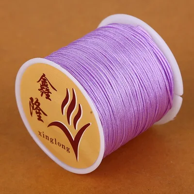 Light Purple 50 метров 23 Цвета Нейлоновый Шнур нить китайский узел макраме шнур браслет плетеный шнур DIY кисточки вышивка бисером Шамбала нить - Цвет: Light Purple