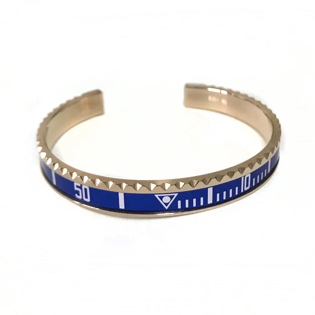 rose gold blue Циферблат стальной браслет "Спидометр"& Браслеты bracciale uomo нержавеющая сталь браслеты манжета браслет ободок Pulseiras Бижутерия - Окраска металла: rose gold blue