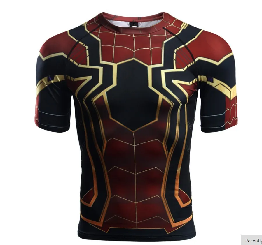 iron spiderman Футболки с 3D принтом «мстители», «Человек-паук», «Дэдпул», «Железный человек», «супергерой», «Человек-паук», компрессионная футболка, топы для фитнеса и кроссфита - Цвет: iron spiderman