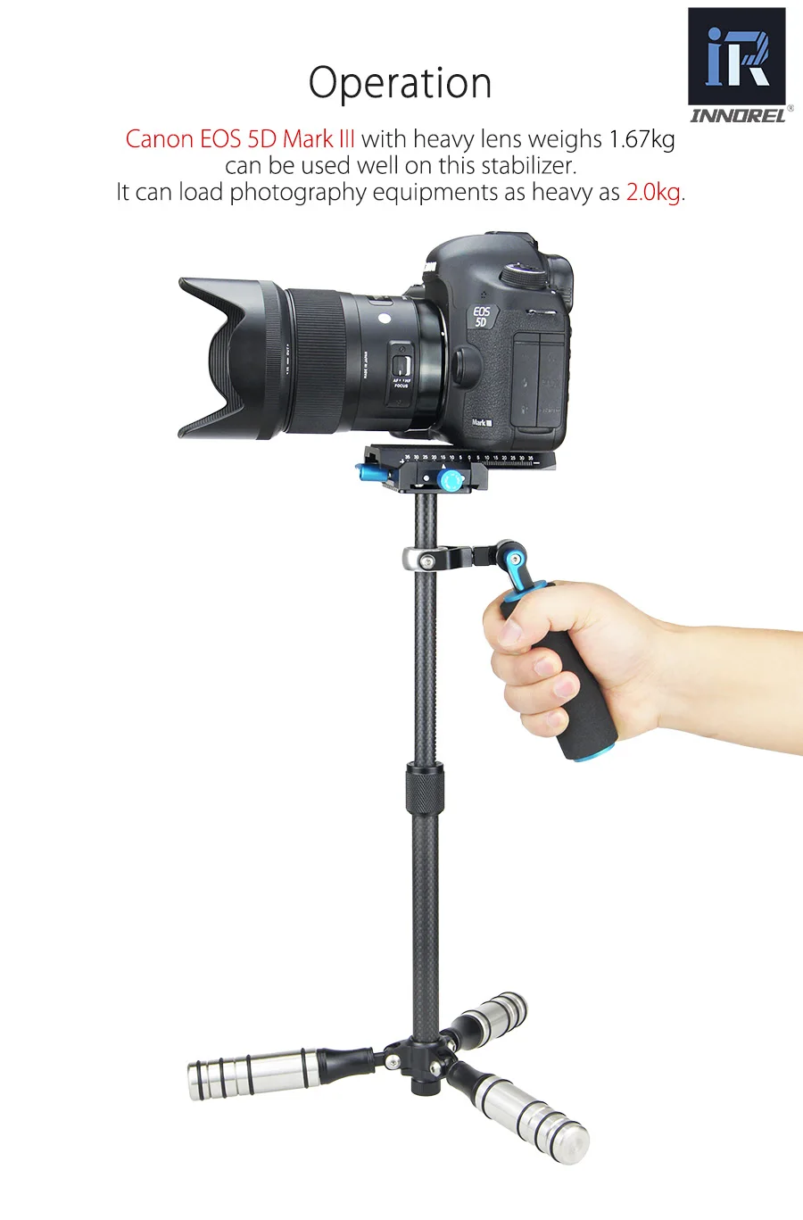INNOREL SP Мини Ручной Стабилизатор из углеродного волокна steadicam для DSLR видеокамеры портативный светильник Steadycam лучше, чем S40 S60