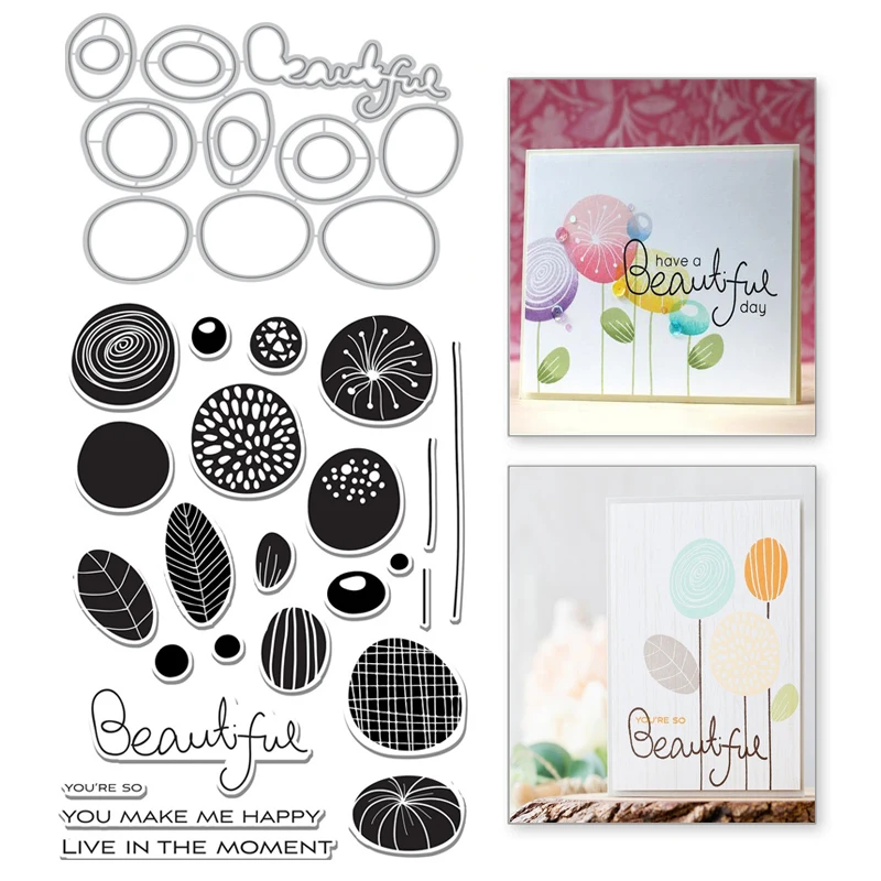 YaMinSanNiO Circle Flower Leaf Metal Cutting Dies Stamps and Beautiful Letter Scrapbooking Decorative Embossing DIY Stencil | Дом и сад