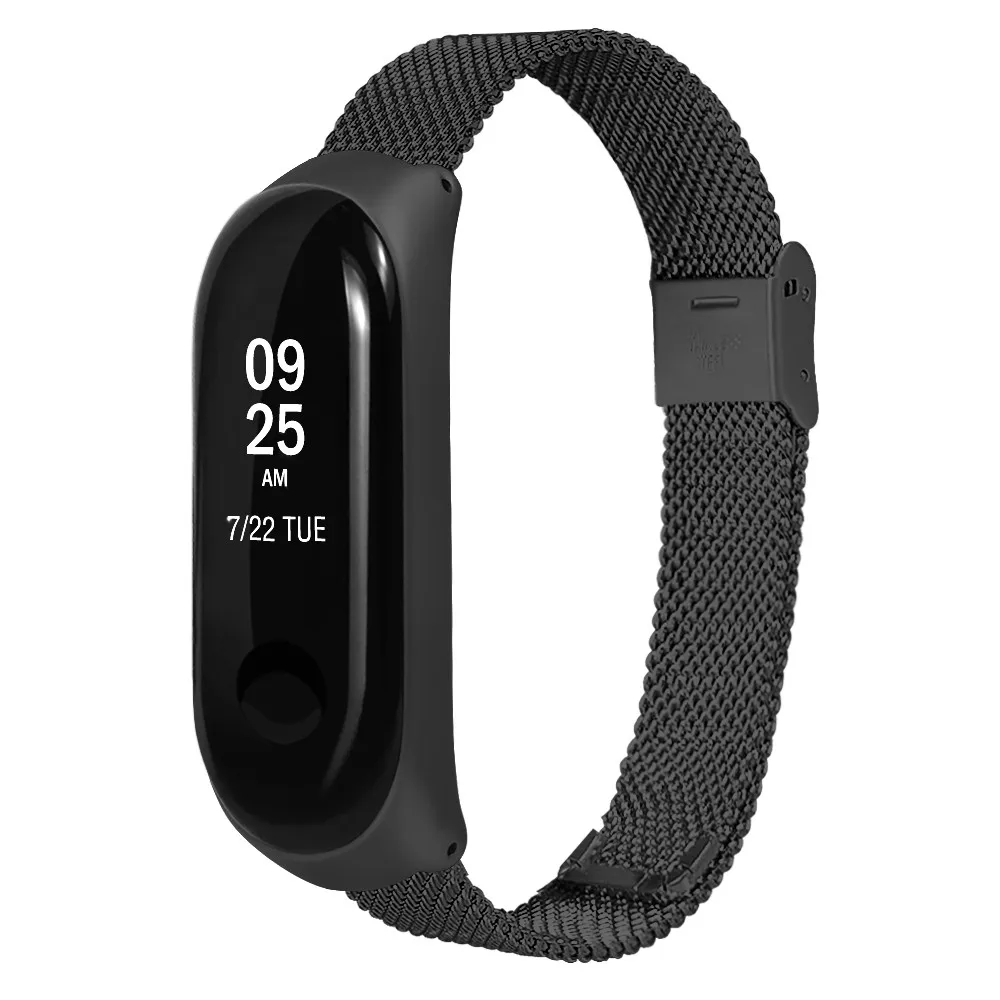 Ремешок для смарт часов Xiaomi Mi Band 3 сменный Браслет Миланская петля из нержавеющей