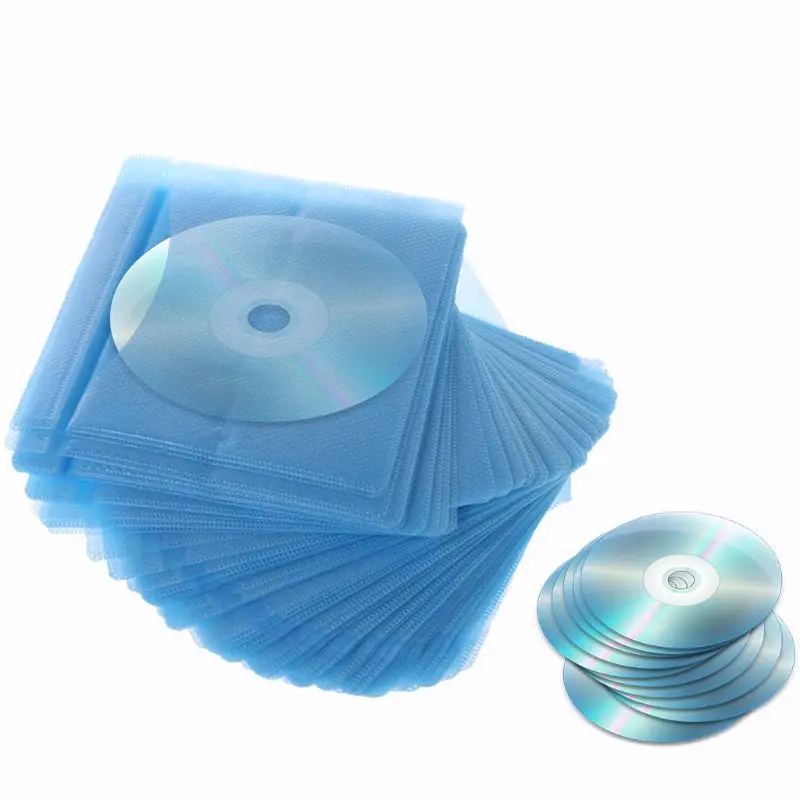 100 шт. двусторонний чехол для хранения компакт дисков и DVD|Сумки CD/DVD-плеера| |