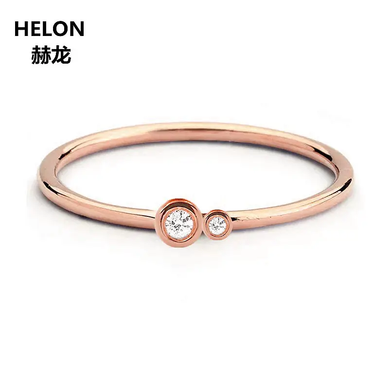 Женское кольцо с натуральными бриллиантами 10 к розовое золото вечерние