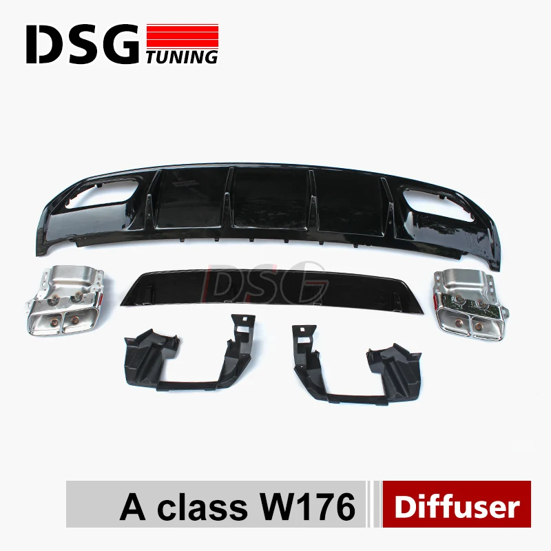 W176 A45 выглядят распылитель АБС &amp 4-выпускной советы Нержавеющая сталь для Mercedes A