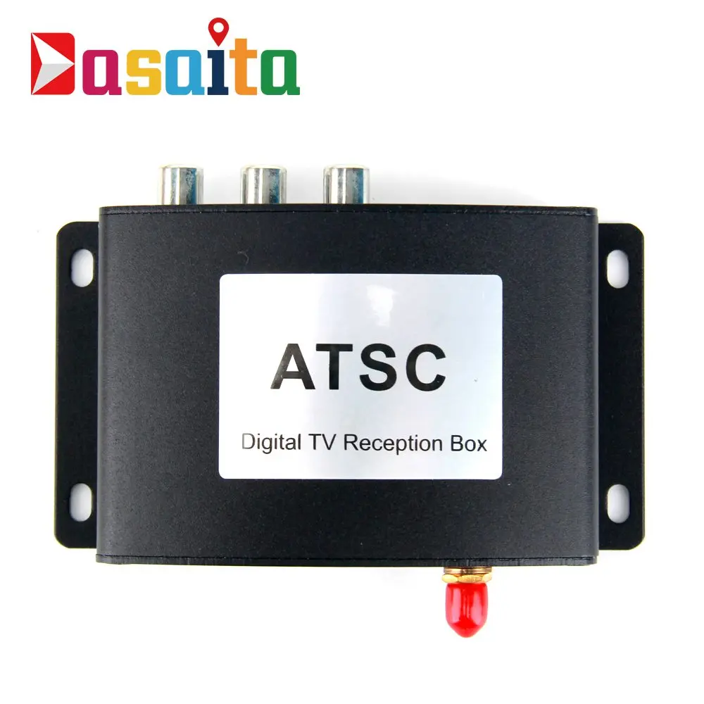 Hotaudio высокая скорость HD автомобильный тв тюнер мобильный DVB-T T2 MPEG-4 цифровой ТВ приемник коробка двойные антенны для России Европейский - Название цвета: ATSC-For USA