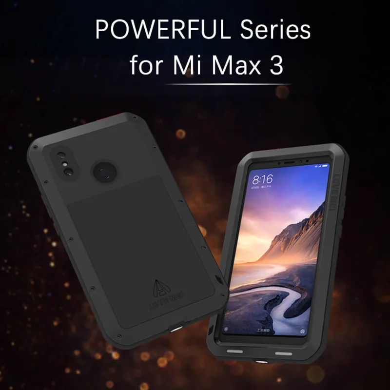 Противоударный мощный чехол для Xiaomi Mi Max 3 высококачественные водонепроницаемые