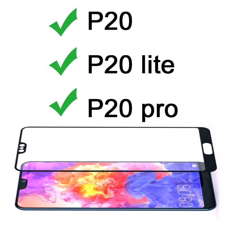 Закаленное стекло с полным покрытием для huawei p20 pro lite защитная пленка экрана