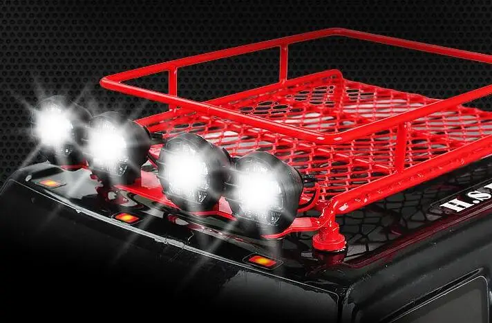 Металлическая стойка для багажа со светодиодными лампами масштаба 1/10 Rock Cralwer AXIAL