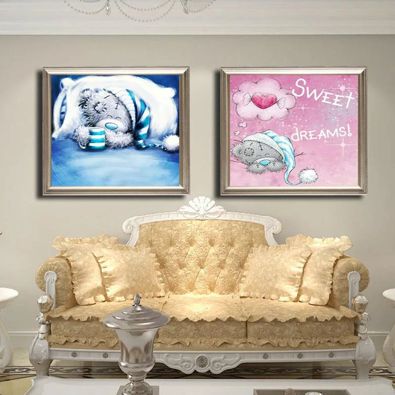 5d Сделай Сам Алмазная PaintingSweet мечта плюшевого мишки на Луне Вышивка крестом