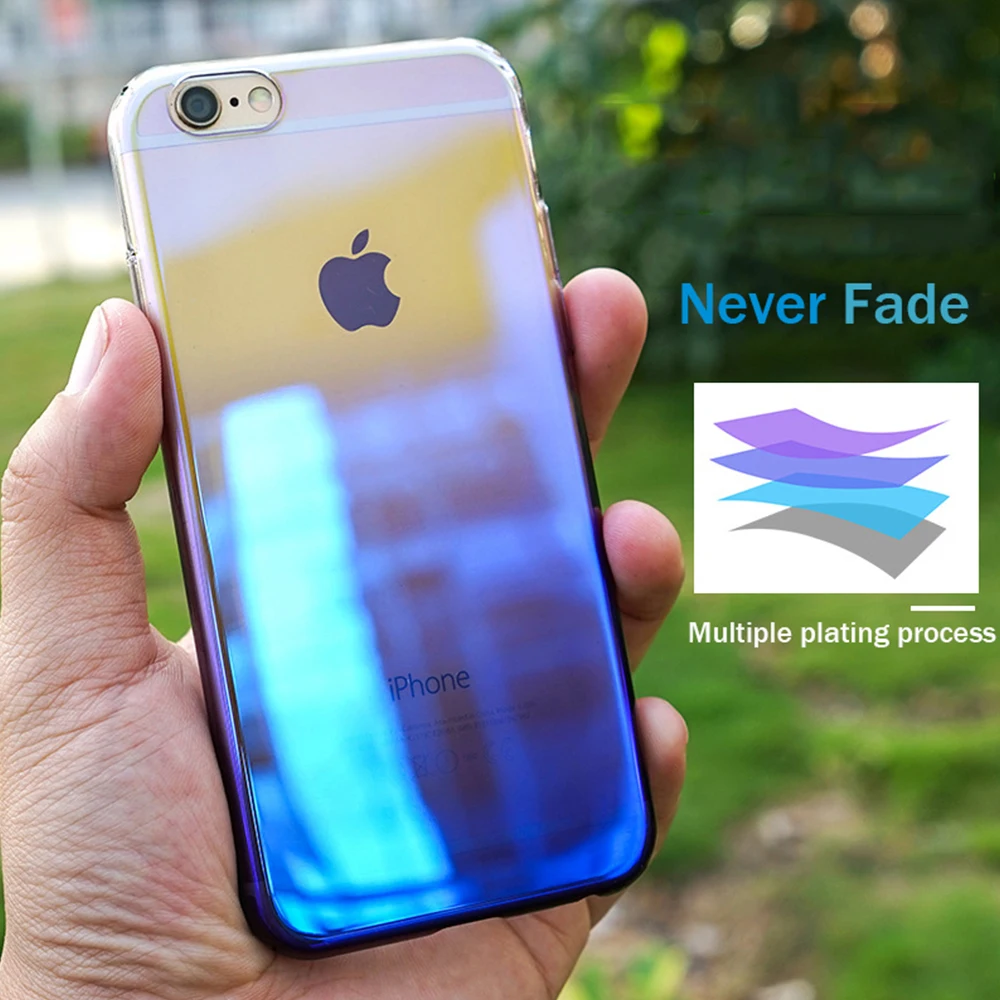 Прозрачный градиентный цветной чехол для телефона Aurora IPhone X XS Max XR 9 Plus Роскошный