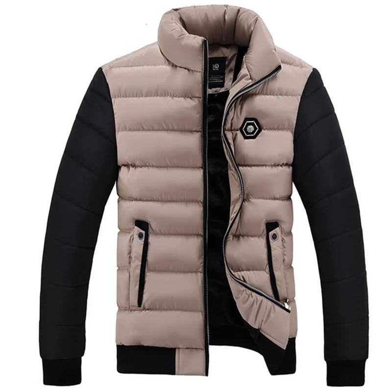 New 2018 Brand Winter Jacket Men Thick Warm Down Mens Outerwear Zippers Parka Solid Puffer Coat 8809# | Мужская одежда