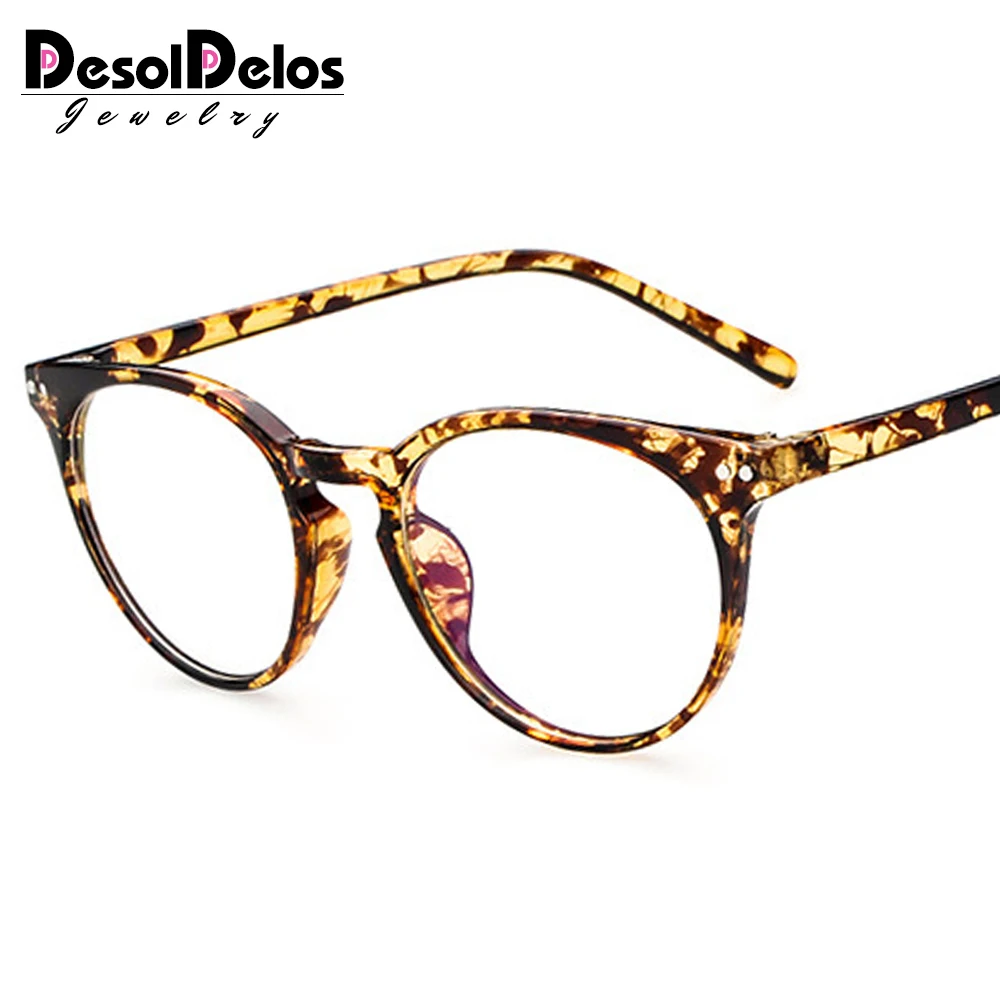 C3 leopard Новая мода ретро мужские очки оправа простые женские очки oculos de grau masculino - Цвет оправы: C3 leopard