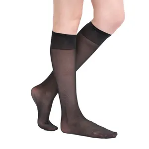 6 пар в партии, 40D Для женщин дышащие колено высокие частоты Смешанный хлопок подошвой для маленьких мальчиков и девочек женские 40D прозрачные весь день Поддержка над коленом нейлоновые носки