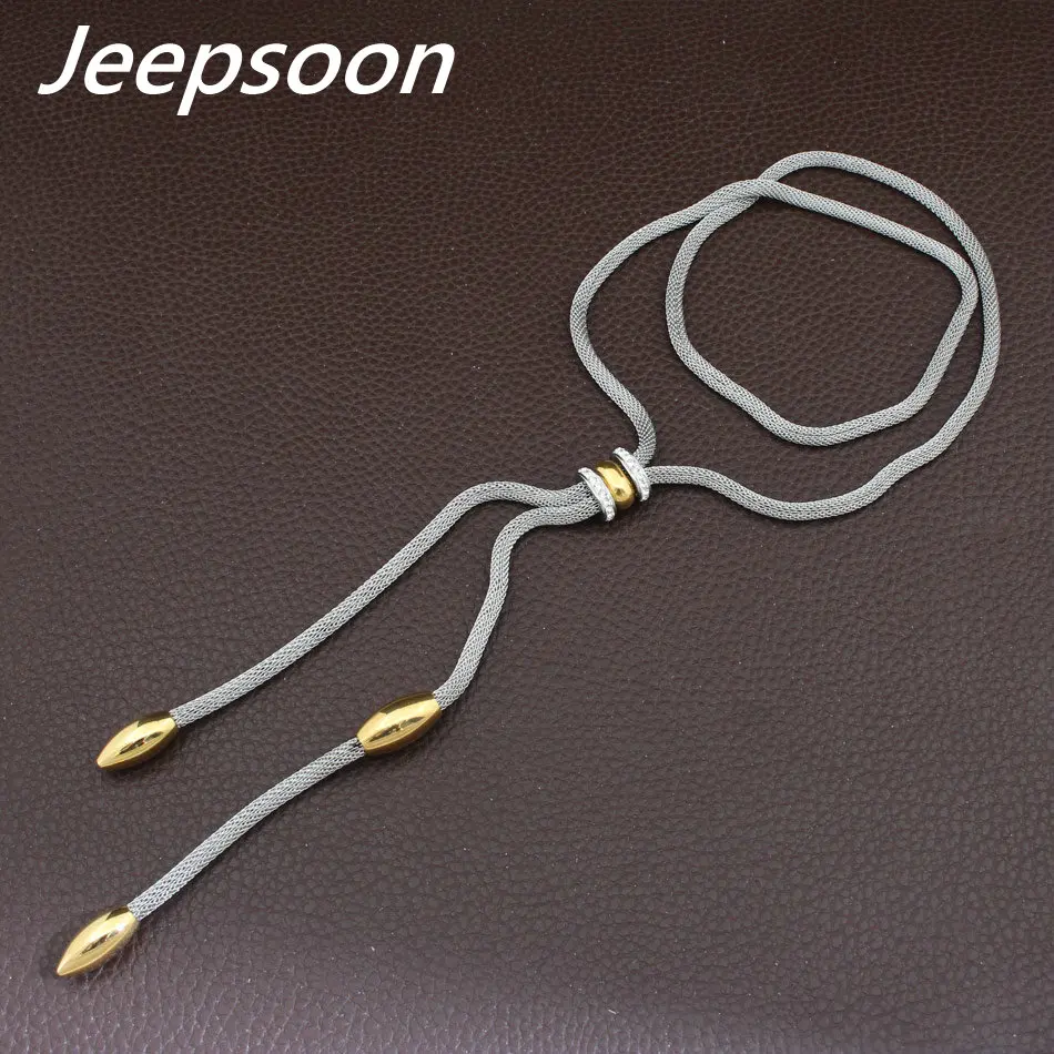 Женская Длинная цепочка из нержавеющей стали романтичное ожерелье серебряного