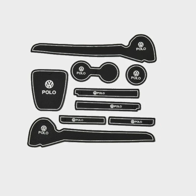 door groove pad Противоскользящие резиновые коврики ворота Слот чашка коврик для VW POLO 6R 6C 2010 2011 2012 2013 MK5 Volkswagen GTI аксессуары - Название цвета: door groove pad