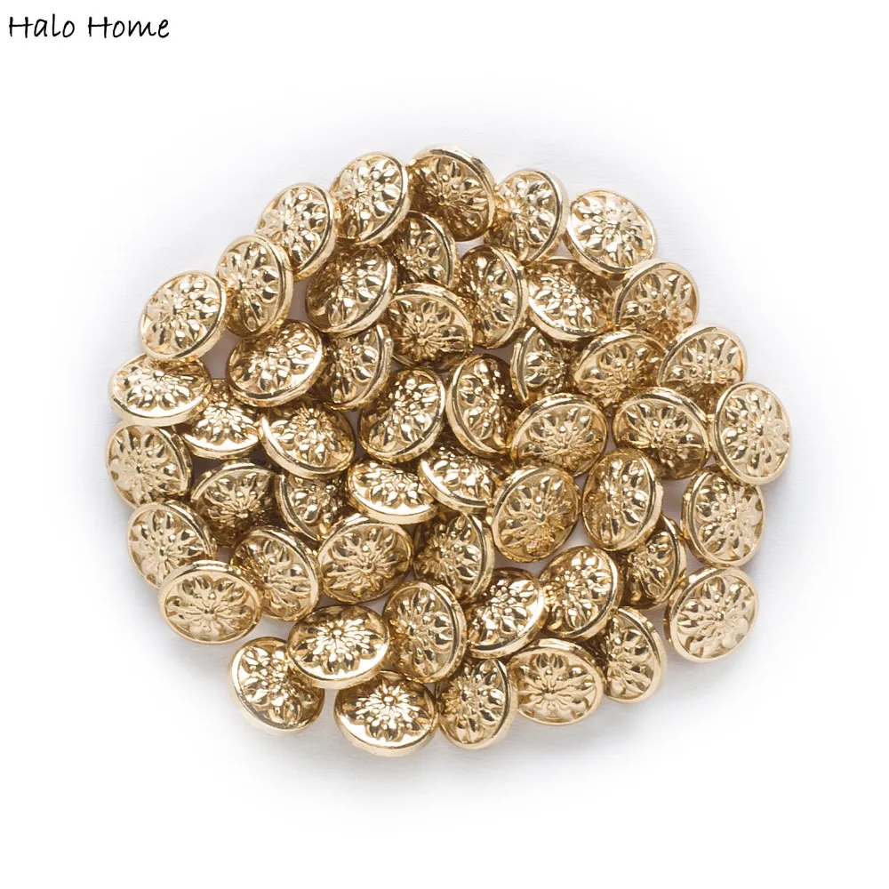 10 шт. цветок золотой металлические пуговицы с хвостовиком рубашка одежды швейный