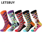 LETSBUY, 5 цветов, забавный рисунок, яркие женские носки для креативвечерние, повседневные деловые платья