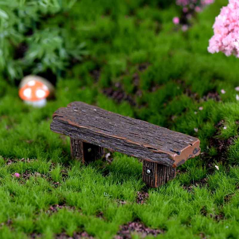 

Dollhouse Miniature Resin Wooden Stool Furniture Fairy Garden Ornament Crafts Modern Landscape Toys Courtyard Decoration