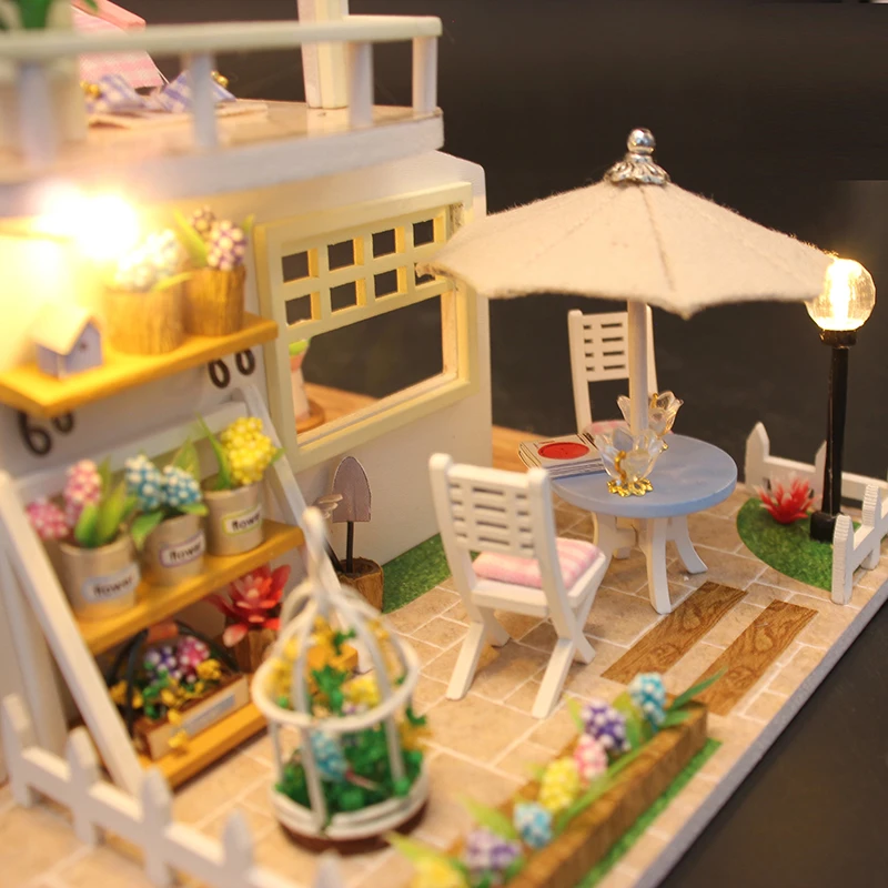 DIY миниатюрный дом с мебелью деревянный Miniaturas кукольный домик игрушки для детей