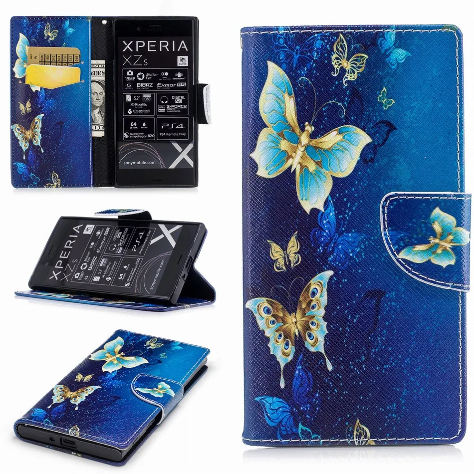 Чехол-книжка для телефона sony Xperia XA3 XA2 Ultra XZ Premium XZ1 Compact XA1 Plus XZ2 L2 Z6 Z3, кожаный чехол-кошелек D07Z
