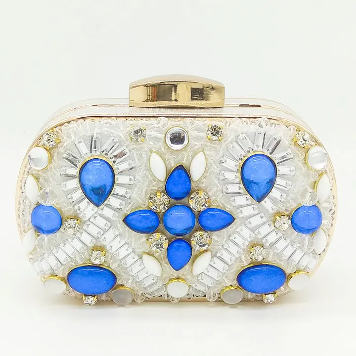 White Beaded Clutch Бутик De FGG Зеленый Изумрудный и Черный бисером женский Вечерний Клатч Свадебная вечеринка ужин сумки и кошельки цепь сумка на плечо - Цвет: White Beaded Clutch