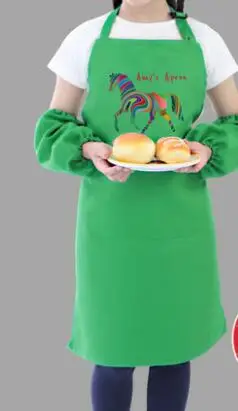 Детская художественная одежда для рисования детский мультяшный фартук с радужным пони ручной работы передник с логотипом - Цвет: 11