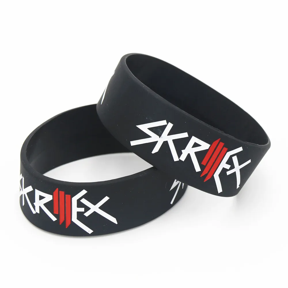 Силиконовый браслет SKRILLEX 1 шт. широкий черный резиновый и браслеты для музыки