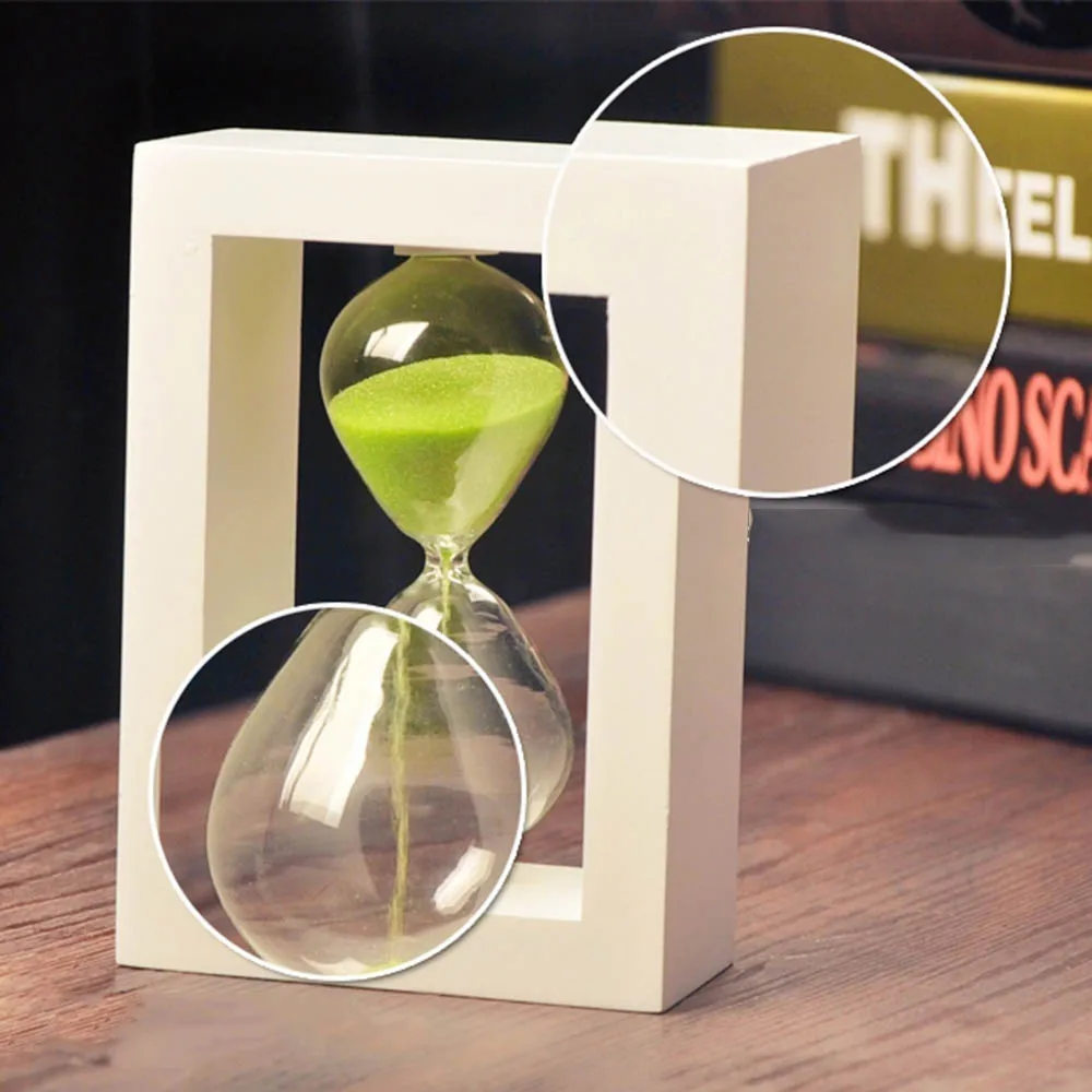 Деревянные часы с таймером на 10 минут винтажные стеклянные песочным стеклом и