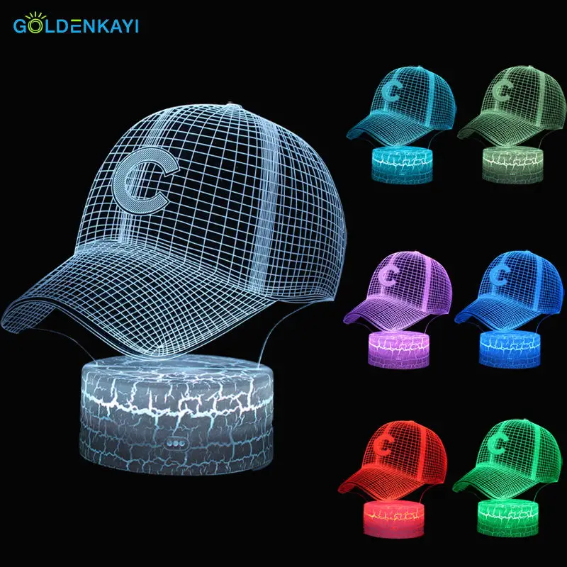 Blowout base 3D Письмо C шляпа Светодиодный оригинальность USB Night Lights атмосферу визуальный красочная настольная лампа светодиодный свет мультфильм Декор лампы подарок - Испускаемый цвет: Blowout base