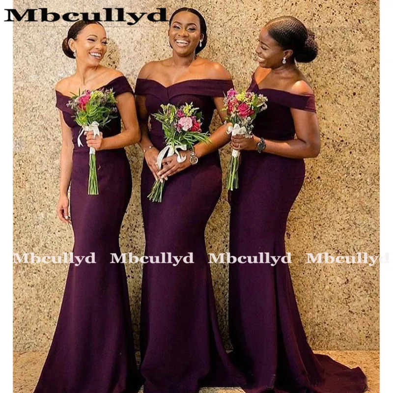 Женское платье подружки невесты Mbcullyd длинное фиолетовое в южноафриканском стиле
