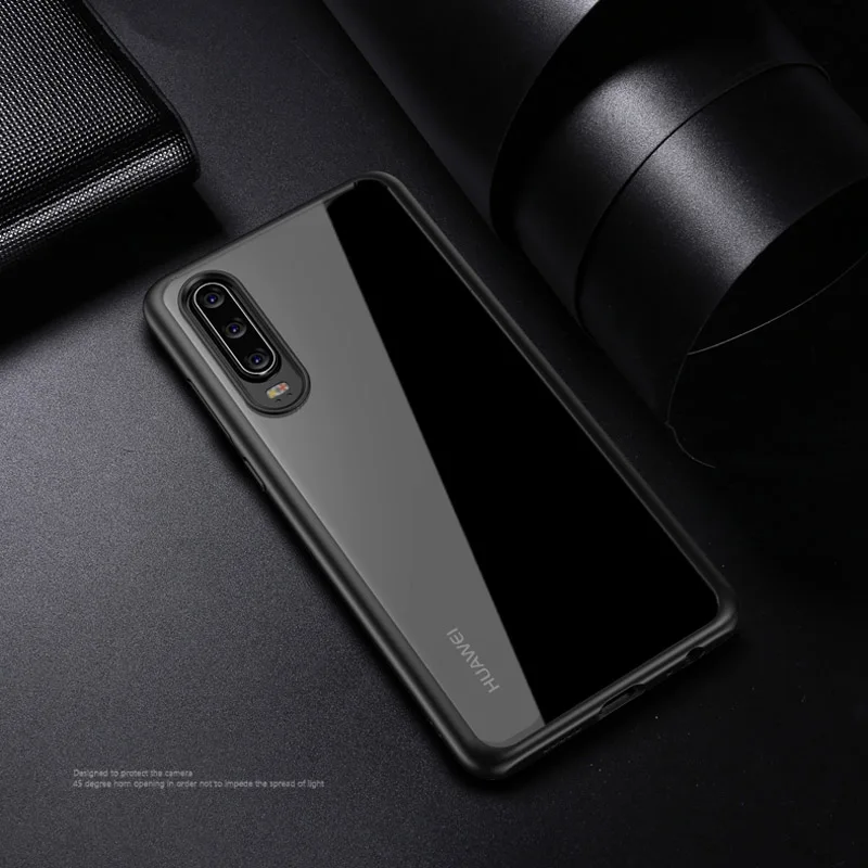 Черный ITEUU противоударный Прозрачный чехол для huawei P30 P30 PRO P30 Lite чехол s TPU акриловый прозрачный чехол для huawei P30 P30PRO P30Lite - Цвет: Черный