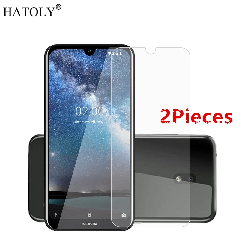 2 uds vidrio templado para Nokia 2,2 de vidrio pel&iacute;cula protectora duro Protector de pantalla del tel&eacute;fono para Nokia 2,2 de vidrio templado para Nokia 2,2-0