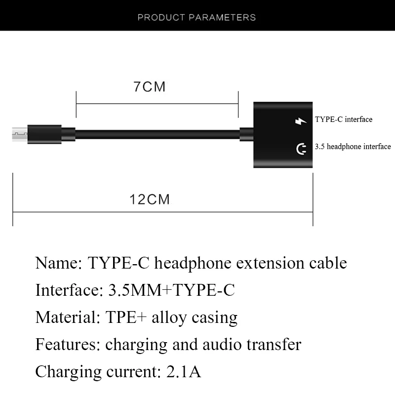 Cherie Usb Тип C адаптер Зарядное устройство аудио кабель 2 в 1 Тип-C до 3 5 мм разъем для