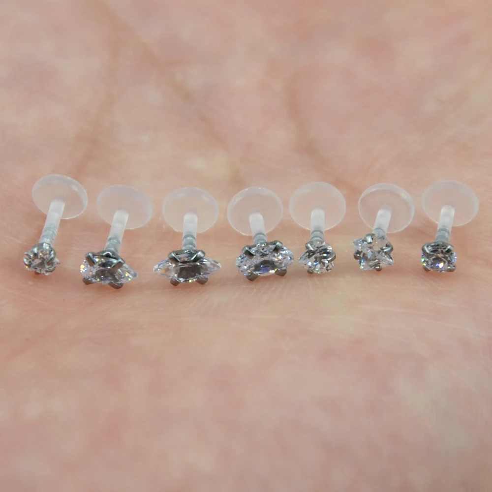 Из гибкого биопласта ушной хрящ для пирсинга в форме глаз эллипса капельки