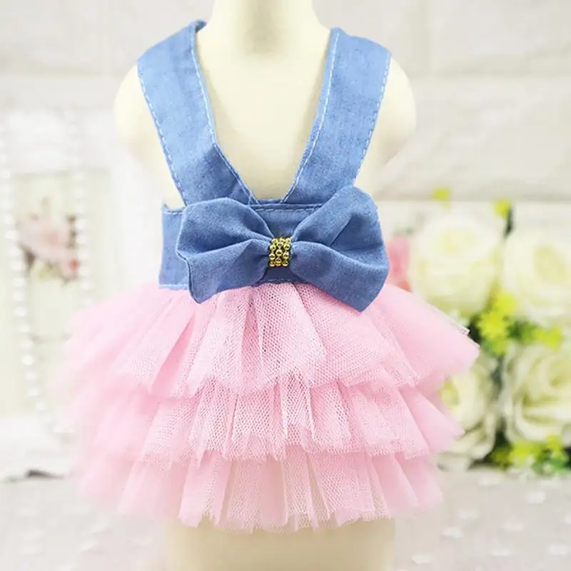 Kawaii летнее платье Одежда для домашних животных маленьких свадебных платьев юбка