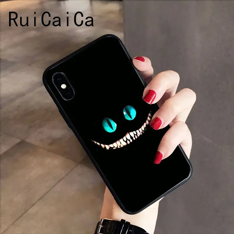 RuiCaiCa Алиса в стране чудес кошка роскошный уникальный дизайн PhoneCase для iPhone X XS MAX 6 6S