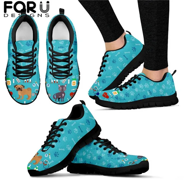 HMG020BAQ FORUDESIGNS/Женская удобная обувь на плоской подошве; брендовая дизайнерская сетчатая обувь; ветеринарная схема; принт; кроссовки на шнуровке; женская летняя обувь года - Цвет: HMG020BAQ